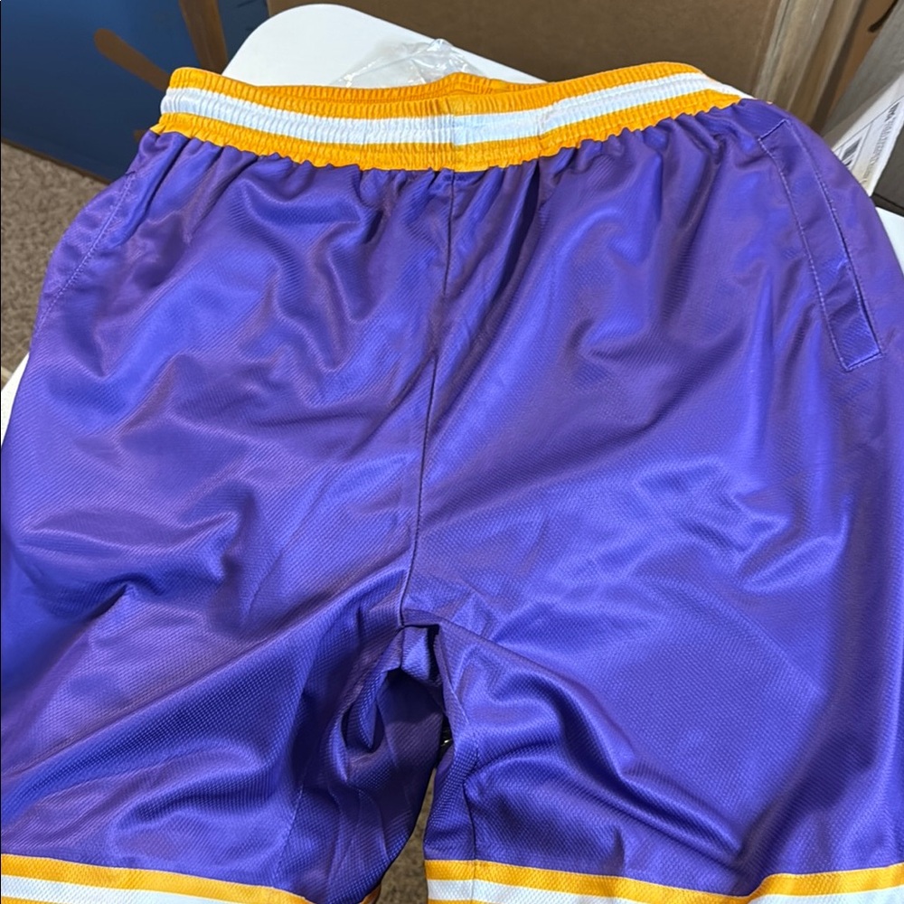 Source Unknown Purple and Yellow Athletic Shorts